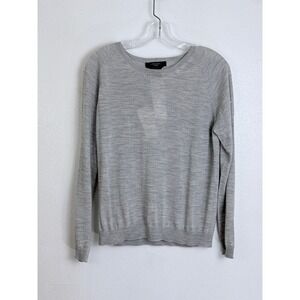 NWT Weekend Max Mara Pure Virgin Wool Crewneck Sweater Gray L Quiet Luxury